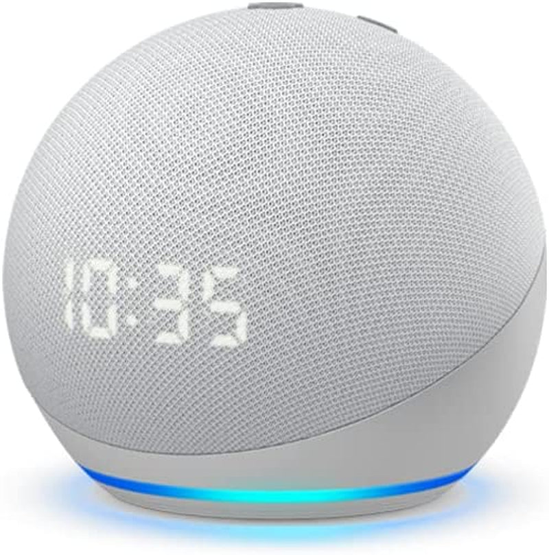 Echo Dot (4th Generation) Smart Speaker with Clock and Alexa in Glacier White